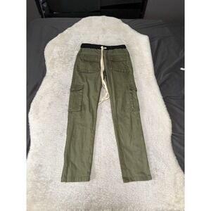 MNML Drawstring Cargo Jogger Pants Men's XS‎ Green Cotton